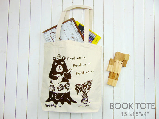 screen printed tote bears