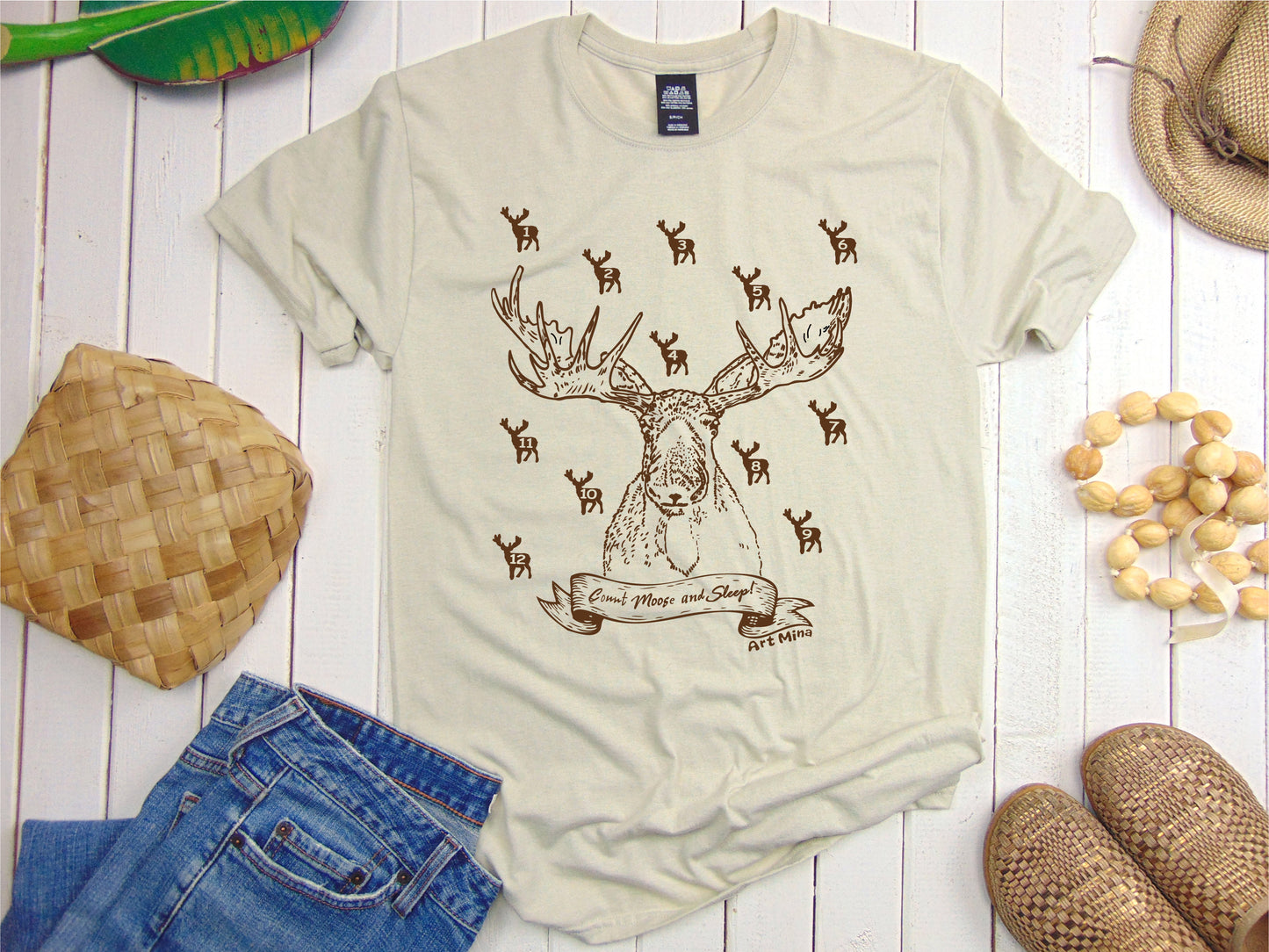Unisex Soft T-shirt "Count Moose and Sleep!"
