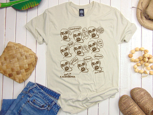 Unisex Soft T-shirt "Surfer Joe surfing in California"