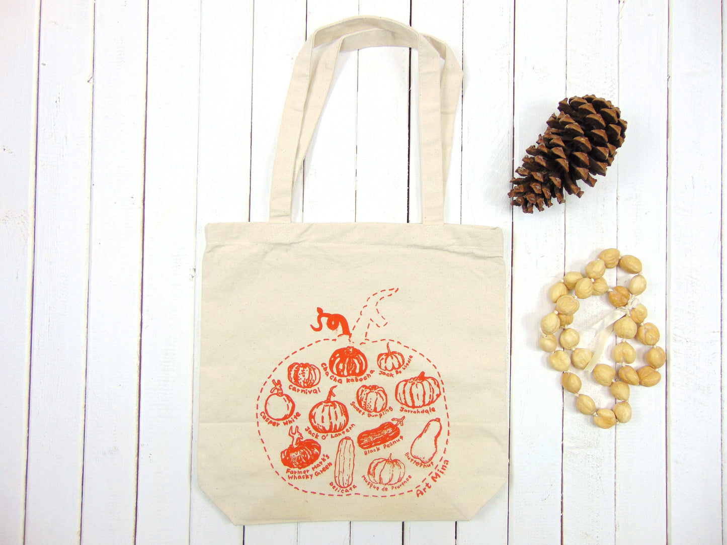 Art Mina Canvas Tote Bag "Pumpkin Sketch"
