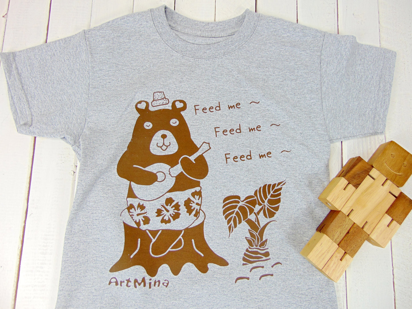 Kids Hawaiian Tee Hungry Bear
