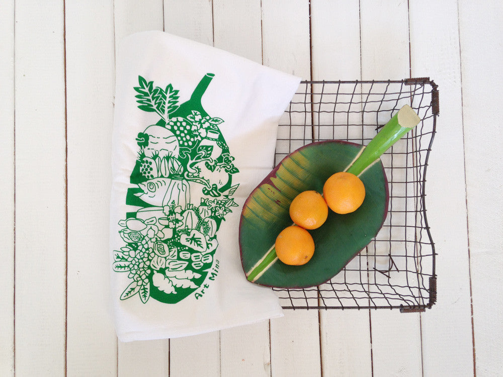 Hand Printed Kitchen Tea Towels