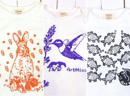 Artist-Designed Organic Baby Onesie [ Short / Long Sleeve ] Final stock