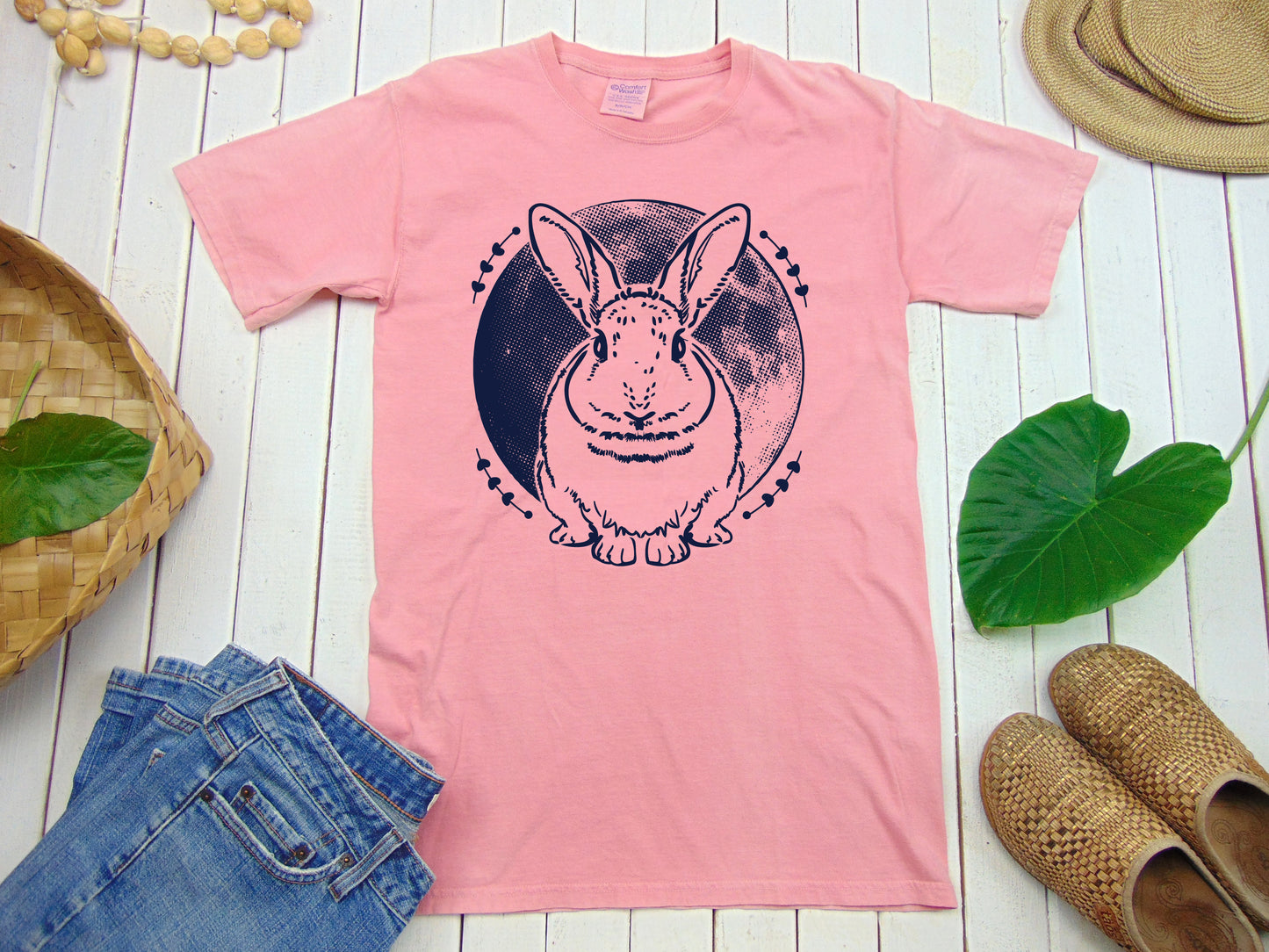 BOTANICAL DYED, USA Cotton Tee – Moon Rabbit