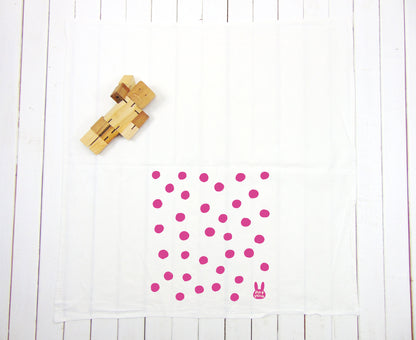 Flour Sack Kitchen Tea Towel - Bunny Pop Polka