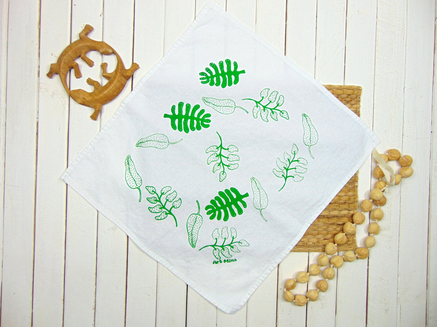 Green Hawaiian Hand Printed Napkin
