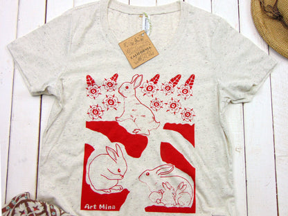 Women's Soft Tee - Blooming Rabbit Burrow [Discontinued]