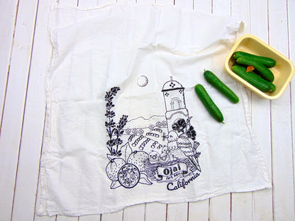 Flour Sack Kitchen Tea Towel "Ojai California 'Me! Me!'"