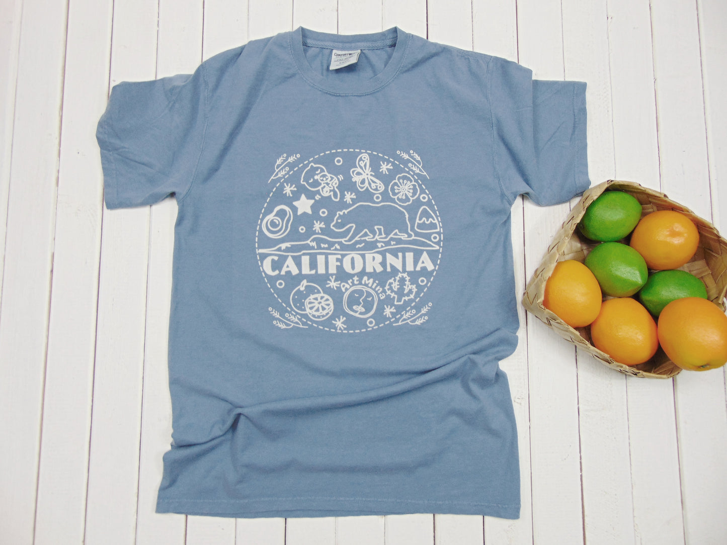 Art Mina "California Bear" Light Blue T-shirt