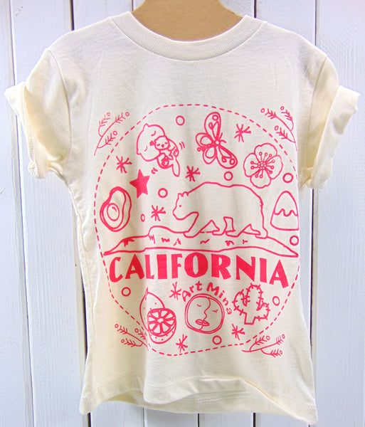 Art Mina California Pink Bear Kids Tee