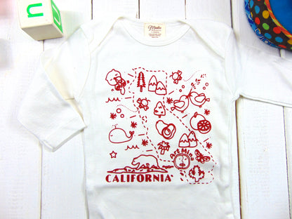 California Organic Baby Onesie Red