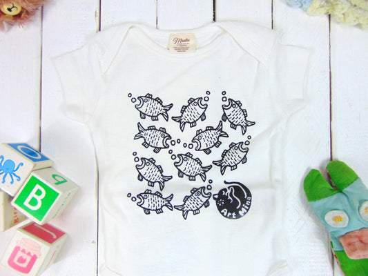 Fishes Organic Baby Onesie