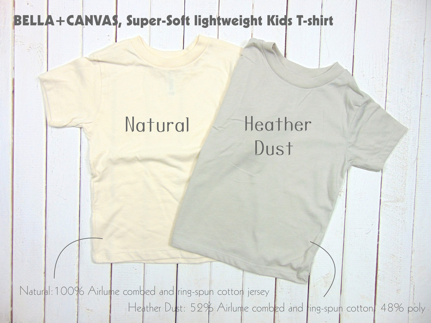 Art Mina Toddler & Youth Tee Color guide 