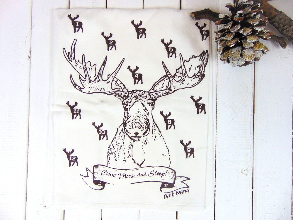 Moose Flour Sack Tea Towel